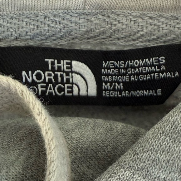 The North Face Hoodie Men’s M Gray Logo Pullover Sweatshirt Kangaroo Pocket - Picture 2 of 10